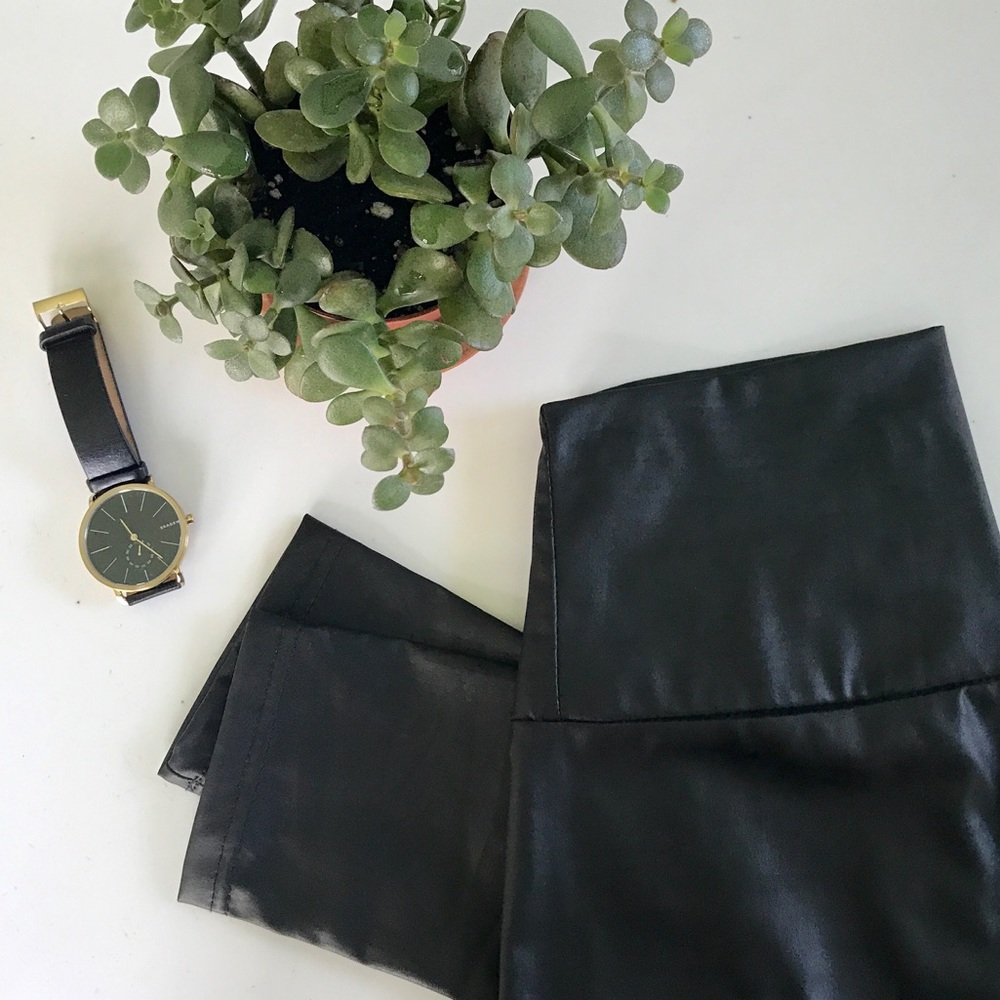 faux leather high waisted pants